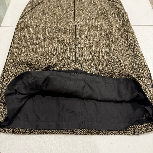 Talbots Wool Blend Skirt A-line Tweed Piping Black & Tan Midi Women’s Size 8 - Picture 9 of 12